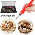 Pyrography Tool Wood Burning Kit, Included Adjustable Temperature Pyrograph Pen for Wood Burning/Carving/Soldering, Stencils, Woodburning Tips, Instructions, Mixed Color. 