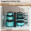 8-Tier Large Capacity Pot & Pan Organizer with Adjustable Lid Holders - Versatile Kitchen Storage Solution for Countertops and Cabinets, Durable Metal Construction. 