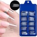 100pc Long Coffin Acrylic Nail Tips Clear Ballerina Shape Press On Fake Nails Artificial Fingernails DIY Manicure Nail Art Decoration for Women Girls. 