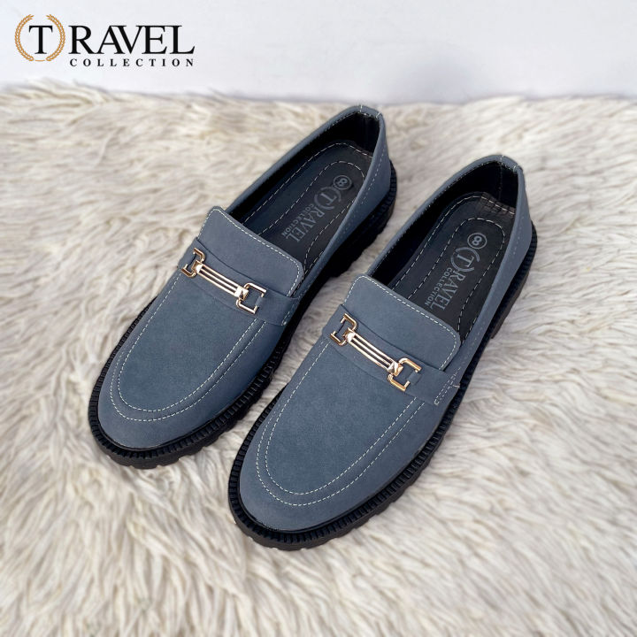 Travel Collection - Suede Chunky Loafers - Best Quality Loafer Shoes for Men - Gray Color