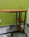 Wooden Laptop side Table for sofa & bed with Wheels Shelf Multi-Functional. 