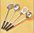 High quality stainless steel cooking spoon 4 Spoon Set Steel Kitchen Cooking / Kitchen Utensils / Serving Spoons. 