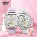 SKMEI Men Quartz Watch Leather Band Waterproof Watch With Date Countdown Fashion Casual Style For Men and Women 1963 7056 (1 piece ). 