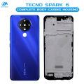 Tecno Spark 6 Housing Middle Frame With Side Button and Camera Lens Complete Body Casing Replacement For Spark 6 - Blue. 