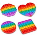 Push popit pack of 4 popit heart popit,square popit,hexagon popit,circle push popit (silicon material). 