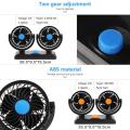 Universal Portable Dashboard Fan 12 Volt DC 2 Speed 360 Dual Head Fan. 
