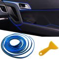5m Car Interior Exterior Molding Trim Red DIY Flexible Car Door Edge Molding Red-Blue Strip Line. 