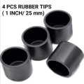 12 Pcs HIGH QUALITY Round Rubber Furniture Leg Caps 1"/25mm Vinyl Flexible Chair Leg Floor Protectors/Covers Plastic End Caps for Patio/Indoor Furniture Leg Caps Railing (Black). 