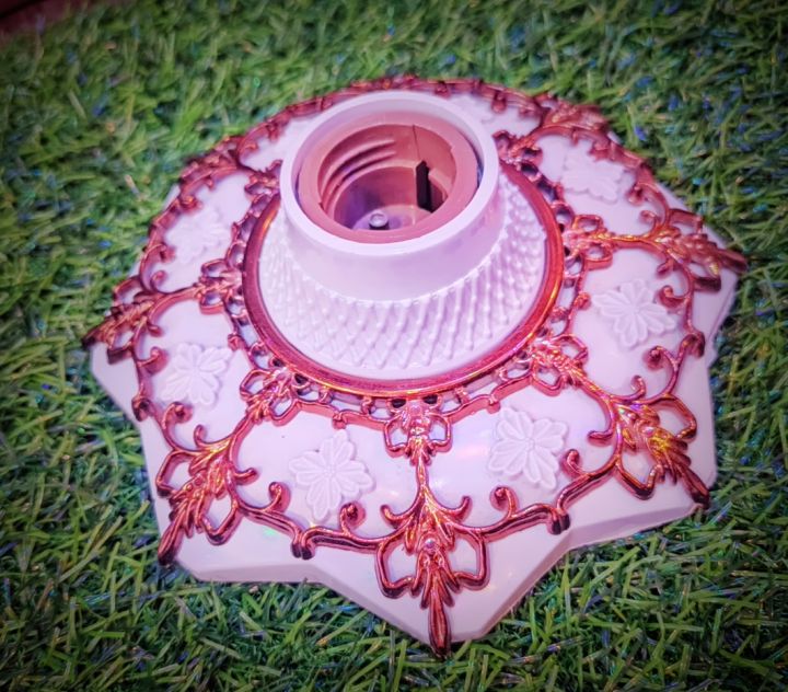 Fancy%20Decorative%20Ceiling%20Lamp%20Base%20Fancy%20Wall%20Bulb%20Holder%20E27)%20-%20Silver%20&%20White%20Fancy%20Holder%20-%20Image%203