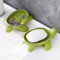 Soap Box with Groove Design Cute Turtle Shape Soap Holder Tray -slip Bathroom Storage for Home Kitchen Supplies Non-stick Soap Box. 