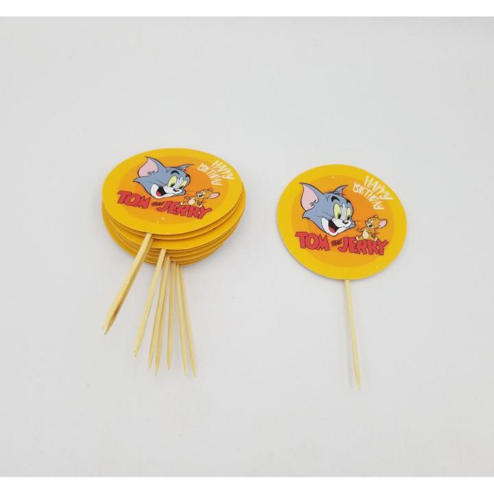 TOM AND JERRY THEME CUPCAKE TOPPERS PACK OF 10 CUPCAKE TOPPERS
