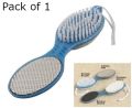 Foot Scrubber Pedicure Tool, 4 in 1 Foot File, Callus Remover with Foot Rasp, Pumice Stone, Nail Cleaning Brush and Sand Paper for Wet Dry Foot Care Dead Skin Remover, Four Steps Pedicure Paddle, Foot Scrubber, Pedicure Brush. 