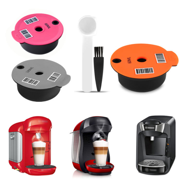 60ml-220ml Refillable Coffee Capsules For Tassimo Machine Reusable Coffee Pod Crema Maker Eco-Friendly Cafe Kitchen Gadget