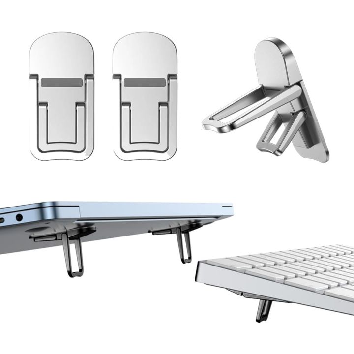 JM JADOON Laptop Stand Clip 2 PCS/1 Pair  Metal Dual Lock Mode Laptop Cooling Pads Stands HP Laptop Stand Dell Stand Mac Stand Laptop Cooling Strong Grip Black Silver