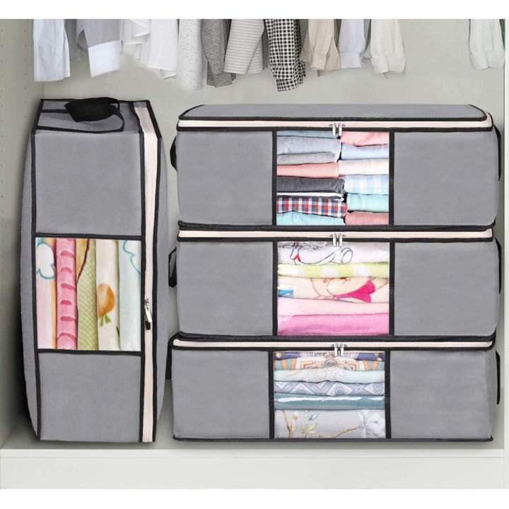 Clothes%20Storage%20Bags%20Organizer%20with%20Durable%20Handle,%2043L,%20Grey%20-%20Image%202