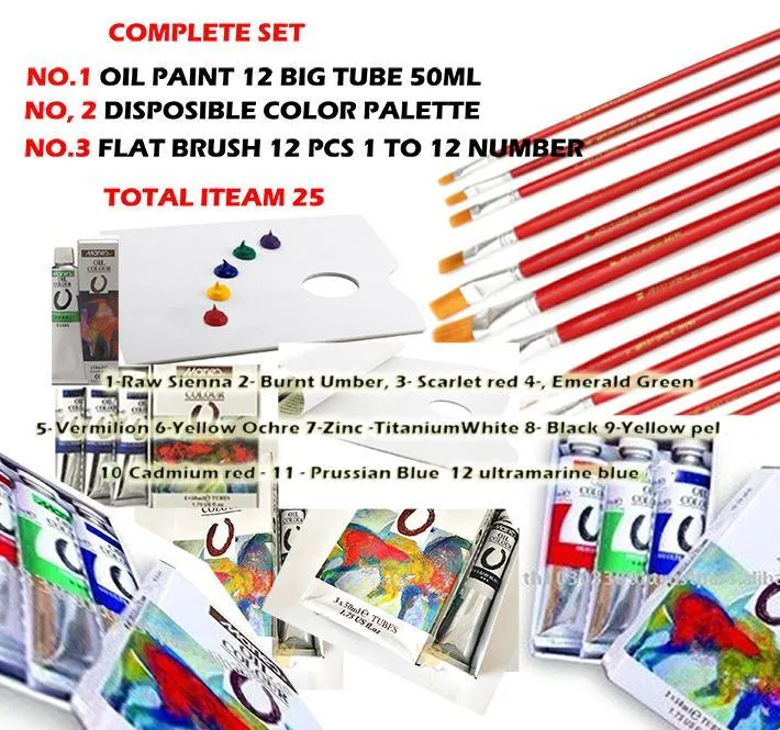 COMPLETE%20OIL%20PAINTING%20SET%2012%20OIL%20PAINT%20BIG%20TUBE%2050%20ML%2012%20BRUSH%20NO%201%20TO%2012%20DISPOSIBLE%20COLOR%20PALETTE...%20-%20Image%202