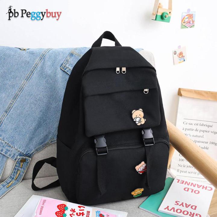 Backpack Women Solid Color Women Shoulder Bag Black School Bag for Teenager Girl Children Supplies Women Travel Bagpack 2022