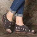 Women Sandals Cross Belt  Non-Slip Casual Wedge Sandal for Women Pure Color. 