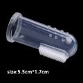 Pet Dog Toothbrush+Pet Finger Toothbrush Pets Dogs Cats Teeth Care Tools - tramsparent. 