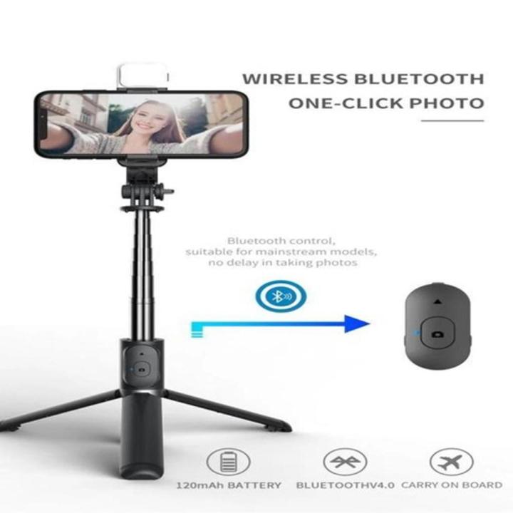 Q07 BLUETOOTH INTEGRATED SELFIE STICK STABLE SHOOTING REMOTE BLUETOOTH CONTROL AND DESK STAND 3 IN 1 FUNCTION WITH LED SELFIE LIGHT