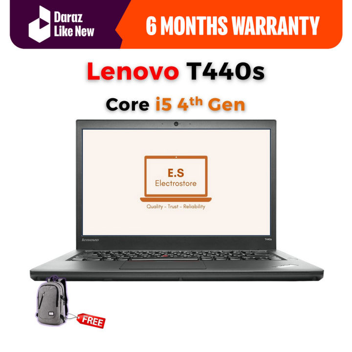 Lenovo Thinkpad T440s - Intel Core i5 | 4TH GENERATION | 4GB RAM | 500GB HDD | 14 INCH | FREE LAPTOP BAG | Daraz Like New Laptops