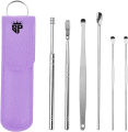 SP Dealz 6 pcs Ear Wax Removal Kit - Ear Q Tip Pick Curette Cleaning Reusable Earwax Cleaner Remover Medical Grade Stainless Steel Tool. 