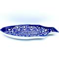 Blue pottery fish serving dish hand crafted & Hand painted. 