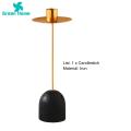 Green Home Desk Candlestick Simple Shape Wide Platform Candle Holder. 