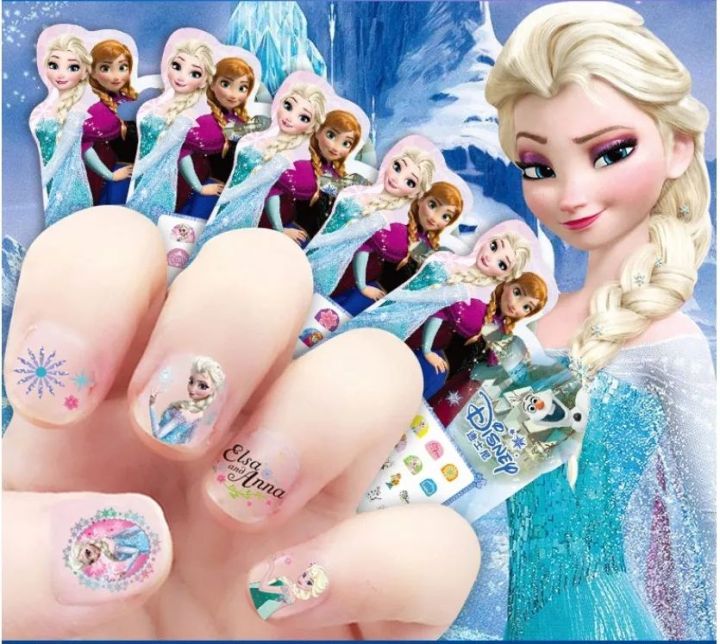 FANCY AND BEAUTIFUL BIG NAIL ART SET FOR GIRLS, ELSA ANNA PRESS ON NAILS, HAIRCLIP, RINGS,NAIL FOILERR