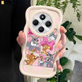 AMORVOR for Redmi 14C Xiaomi Poco C75 Back Cover Tom and Jerry Pattern Luxury Phone Case Macaron Wave Soft Silicone Mobile Cover. 