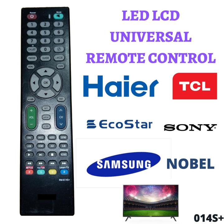 ALL in ONE Universal Remote Control for SONY Samsung TTCL Nobel China LED Malaysian Samsung Sharp TTCL Hisense Ecostar & Others LCD LED TV SMART Universal LCD/LED Remote Control RM-014S+