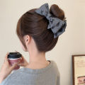 Elegant Bowknot Dot Ponytail Holder Women Girls Hairgrips Claw Headwear. 