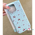 Cute Sweet Cherry Bow Cartoon Flower Art Rose Case Compatible for IPhone 16 11 13 14 15 12 Pro Max 16Plus 15 14 16 Plus Vintage Polka Dot Luxury Soft Case. 