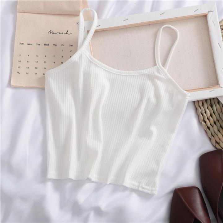 Women Purple Crop Tops Female Knitted Camisoles Cotton Solid Cute Tube Tops Camis Straps Plain Basic Tops For Women