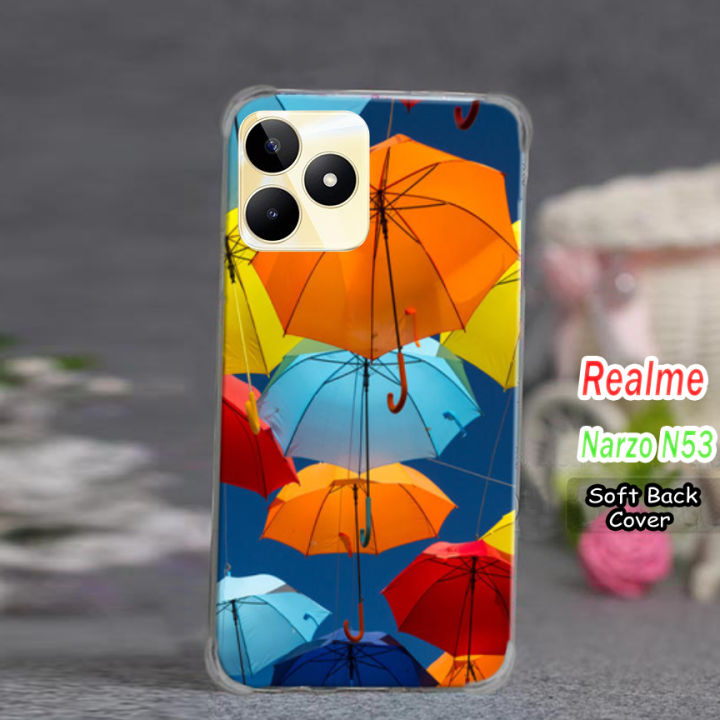 Realme Narzo N53 Pouch Cover  - Rain Soft Back Cover Case For Realme Narzo N53