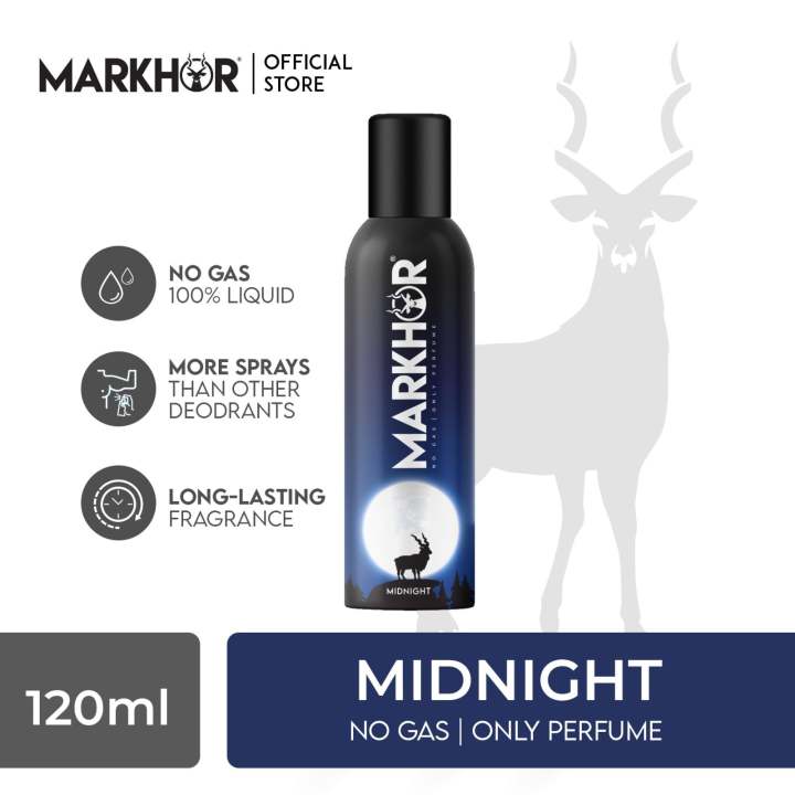Markhor Midnight Perfumed Body Spray – 120ML Non Gas Formula for All-Day Freshness