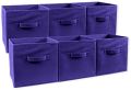 Collapsible Storage Bins - 6 Pack - These decorative fabric storage bins are collapsible and great organizers for shelves, closets, or under the bed. Suitable for clothes or to store children's toys. 