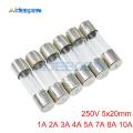 10 Glass Fuse 250v 5x20mm 1a 2a 3a 4a 5a 7a 8a 10a. 
