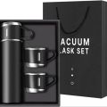 Vacuum Flask Set with 3 Cups Combo  500ml/16.9oz Vacuum Insulated Bottle with Cup Top Grade Stainless Steel Double Wall Insulated Thermos Travel Flask Bottle for Tea / Coffee / Water to keep Hot & Cold Up to 12 Hours suitable for Indoor or Outdoor Use. 
