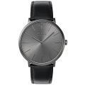 Hugo Boss Modern Black Leather Strap Black Dial Quartz Watch for Gents - 1513540. 