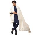 Premium Quality White Shawl For Men - Kashmiri Dhussa Shawl For Men - Winter Shawl Chadar For Men -  White & Black. 