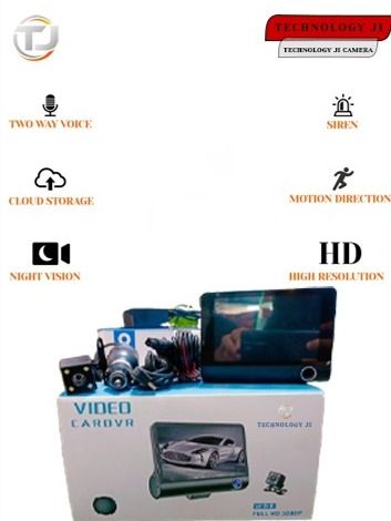 WDR Dashcam 3 Camera Lens Video Car DVR Full HD 1080P