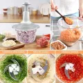 Manual Chopper, 2000ML/1500ML/700ML/2000ML 9IN1 Speedy Chopper with 3 Curved Stainless Steel Blades,Vegetable Chopper/Mincer/Mixer/Blender to Chop Fruits Onions/Nuts/Ginger/Herbs. 