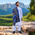 Neel Blue | Siraiki or Saraiki | Multani Ajrak For Men & Women SA-01-02. 