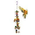 Parrot Chew Toys, Bird Parrot Hanging Bite Wooden Blocks Cage Fun Toy for Macaw African Greys Cockatoo Eclectus Budgies Parakeet Cockatiel ect Large Medium Birds. 