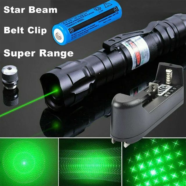 Lazer Light 8 Km Range - Green/Red 5000Miles Rechargeable Laser Light Pointer Pen 5mw Lazer Beam+Batt+Charger