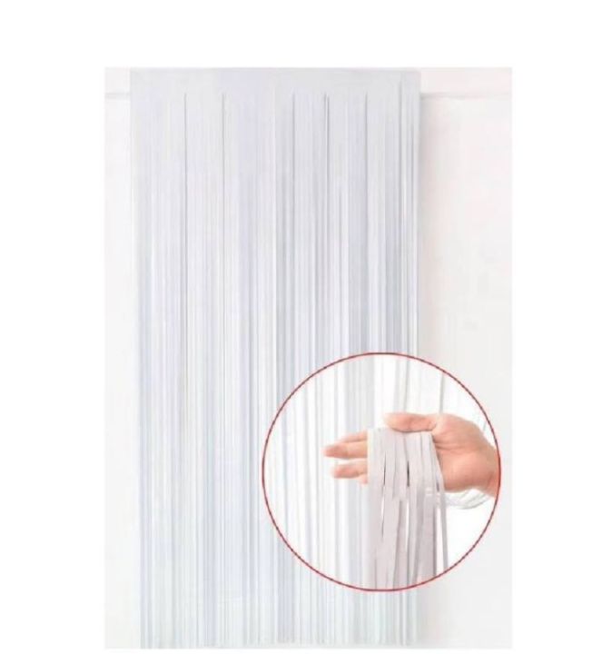 White Foil Curtain Fringe (7 ft X 4 ft)