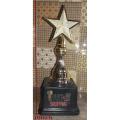 Star Shaped Best Performance Trophy - Golden & Black. 