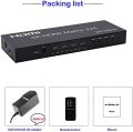 4k HDMI Matrix 2X4 Splitter 4K 60Hz 2 in 4 Out HDMI Splitter Switcher Audio Extractor AUX SPDIF Scale Down Extracción de Canal DTS 5.1(2.0 HDMI 2X4 Matrix). 
