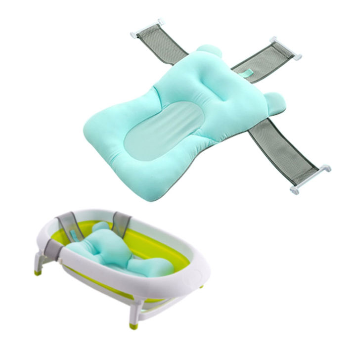 Foldable Newborn Baby Bath Mat Pad Bath Tub Baby Float Bath Mat Seat Antiskid Bathing Net Bed/Chair Cartoon Baby Shower Bath Pad